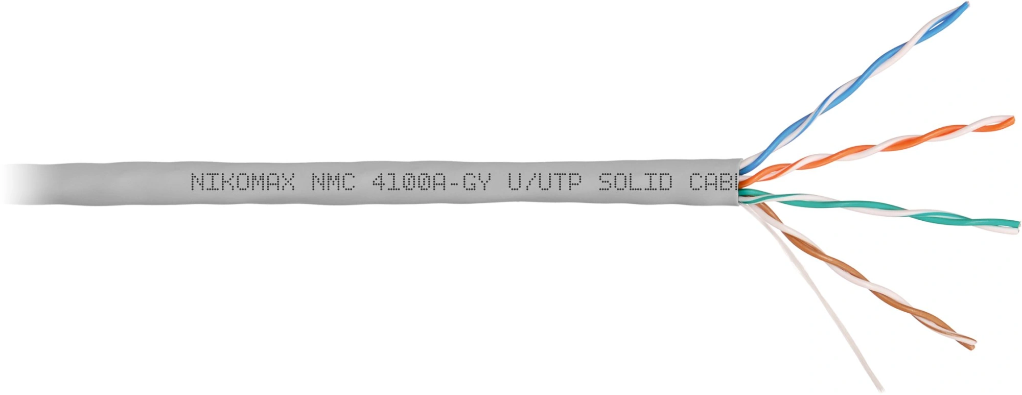 Кабель информационный Nikomax NMC 4100A-GY кат.5E U/UTP 4 пары PVC внутренний 305м серый — фото 1