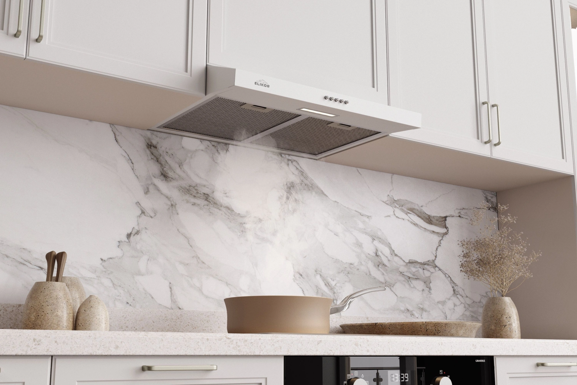 Вытяжка козырьковая Elikor Eco ONE 60 WH белый управление: кнопочное — фото 1
