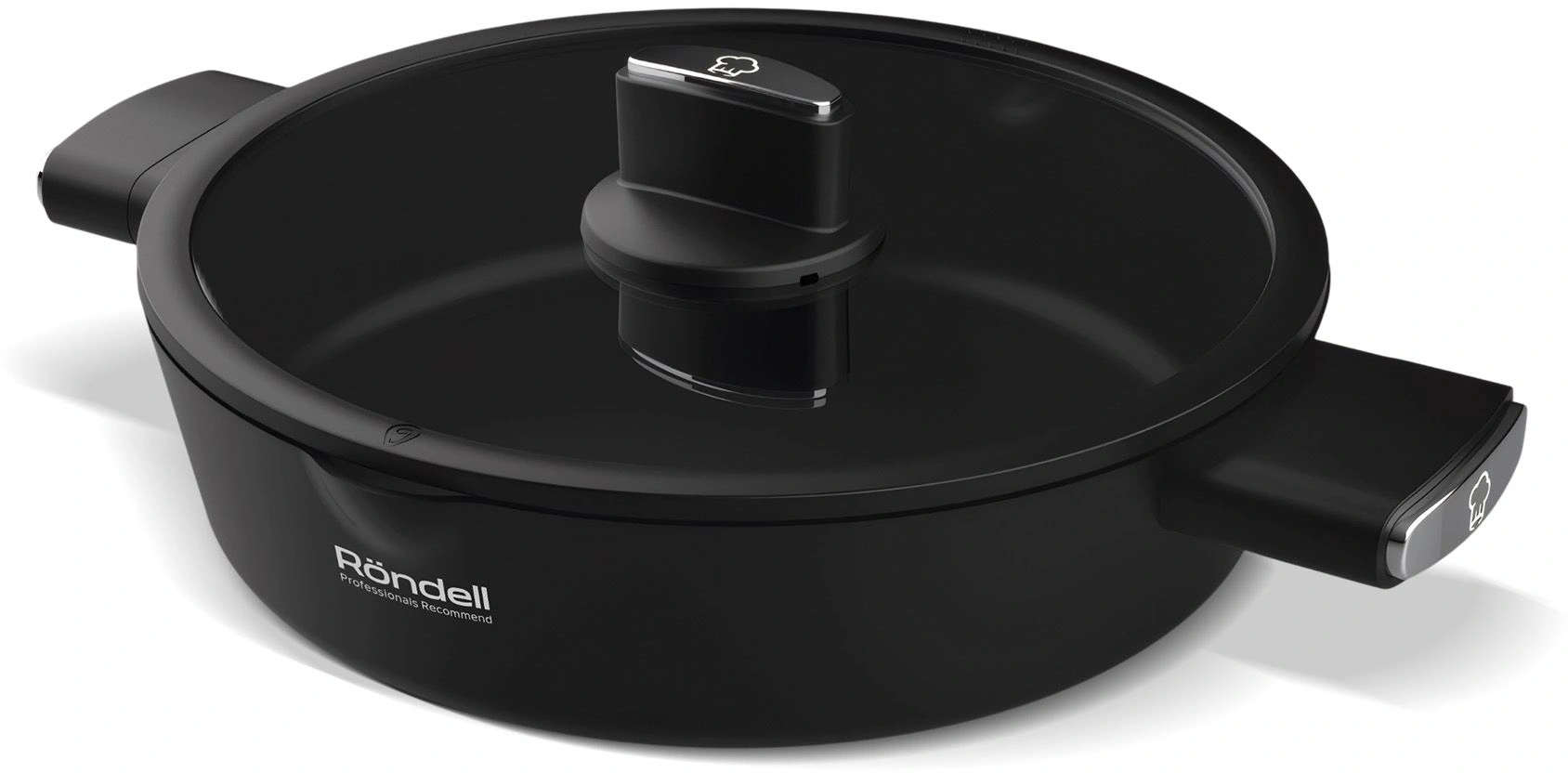 Сотейник Rondell Trumpf RDA-2100 3.3л. d=28см (с крышкой) черный — фото 1
