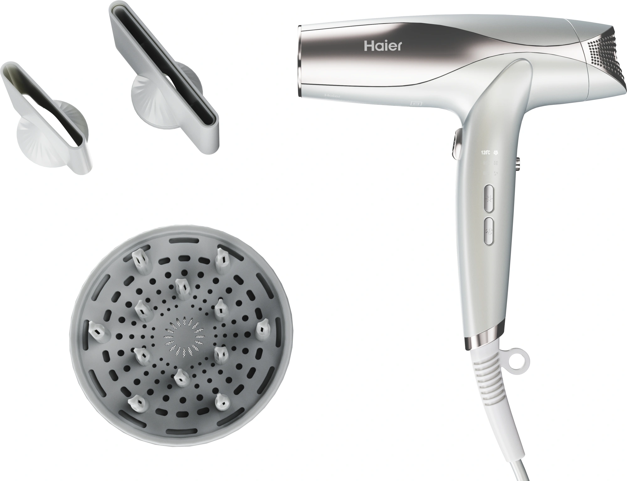 Фен Haier HHD-602 1500Вт белый (FZ047ED00RU) — миниатюра 9