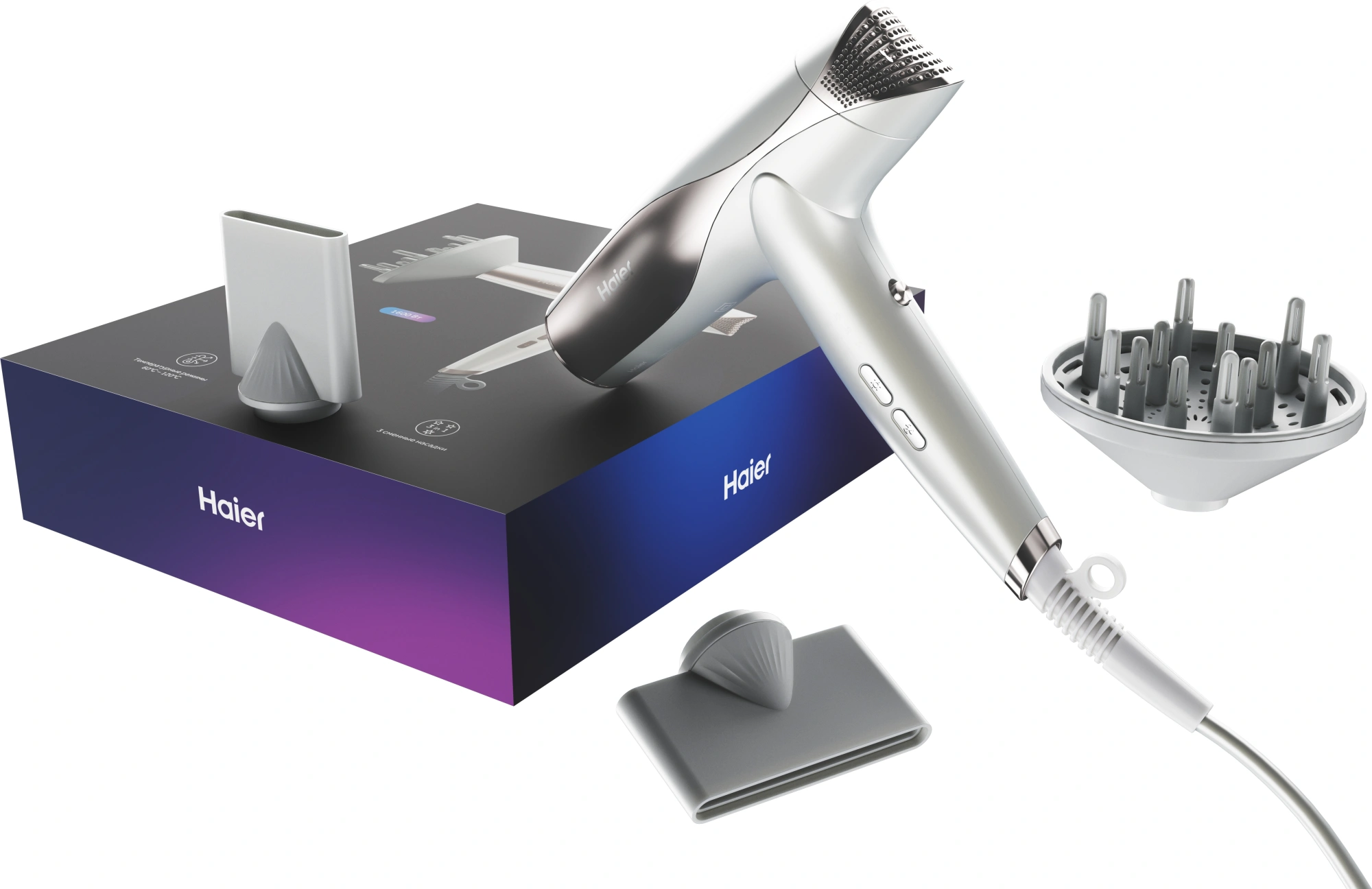 Фен Haier HHD-602 1500Вт белый (FZ047ED00RU) — миниатюра 12