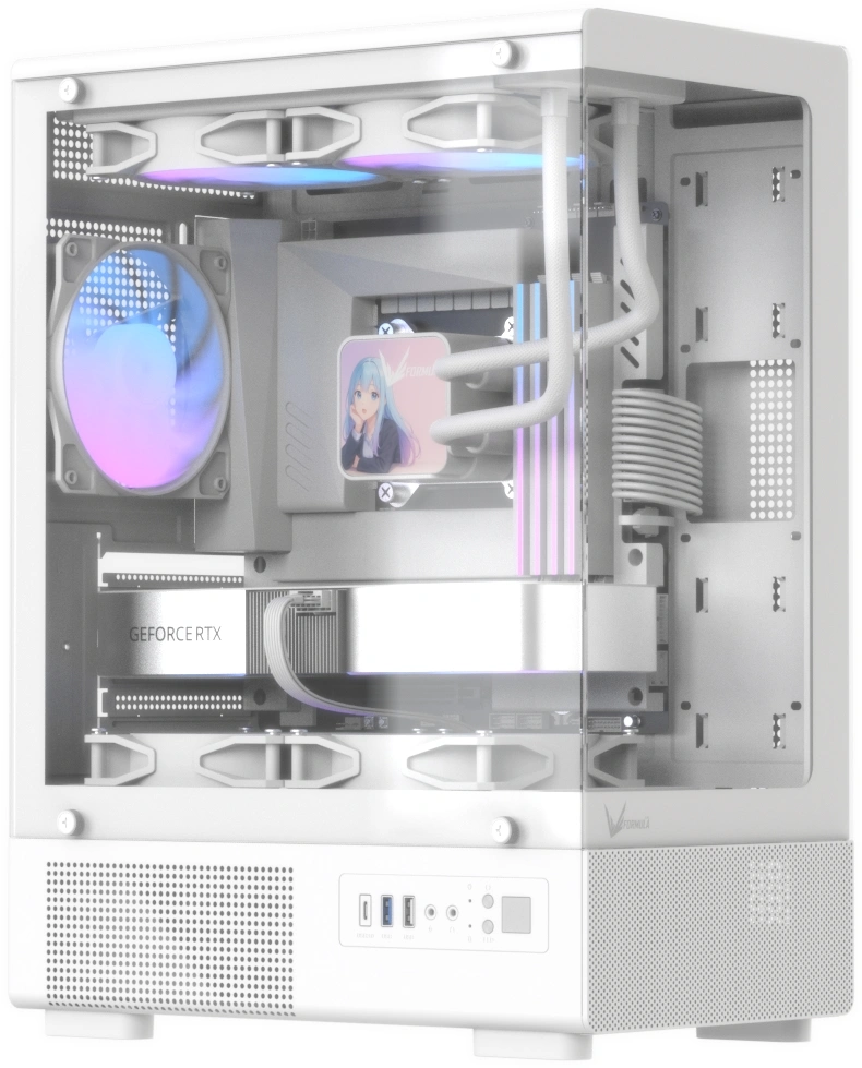 Корпус Formula Crystal Z1CM Plus AR v2 белый без БП mATX 2x120mm 1xUSB2.0 1xUSB3.0 audio bott PSU — фото 1