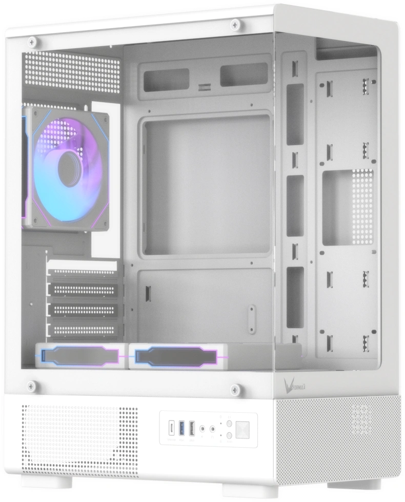Корпус Formula Crystal Z1CM Plus AR v2 белый без БП mATX 2x120mm 1xUSB2.0 1xUSB3.0 audio bott PSU — миниатюра 2