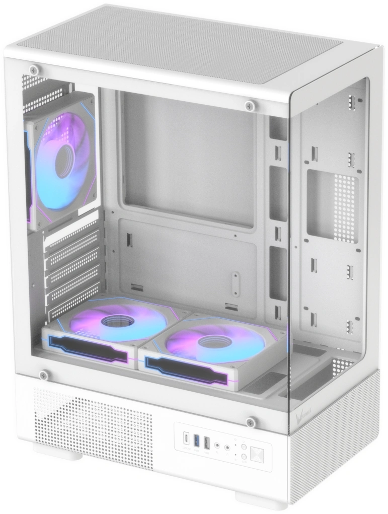 Корпус Formula Crystal Z1CM Plus AR v2 белый без БП mATX 2x120mm 1xUSB2.0 1xUSB3.0 audio bott PSU — миниатюра 3