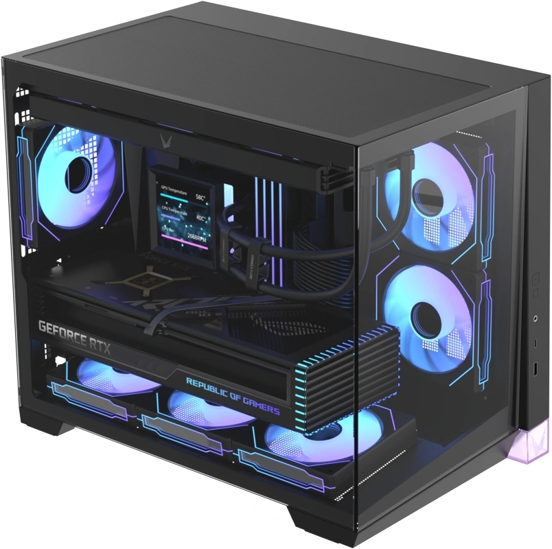 Корпус Formula Crystal Z4M черный без БП mATX 9x120mm 1xUSB3.0 audio bott PSU — миниатюра 11