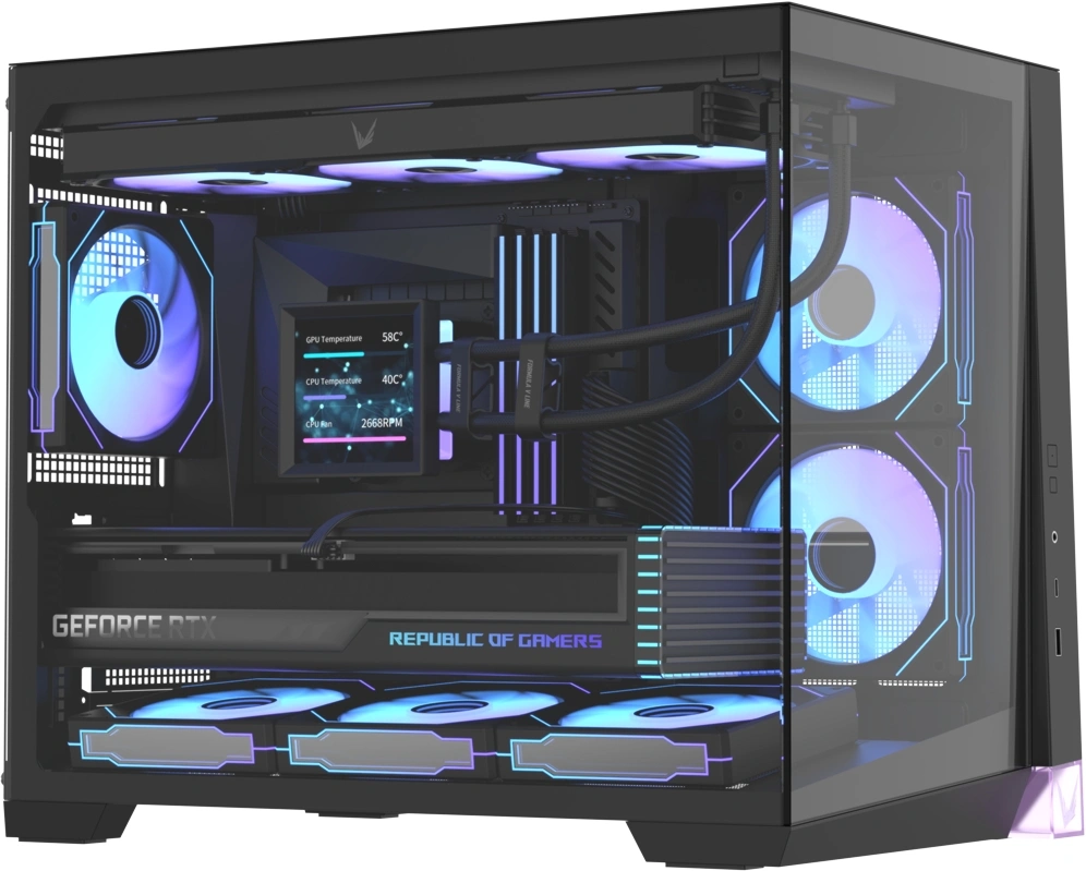 Корпус Formula Crystal Z4M Plus черный без БП mATX 3x120mm 1xUSB3.0 audio bott PSU — фото 1