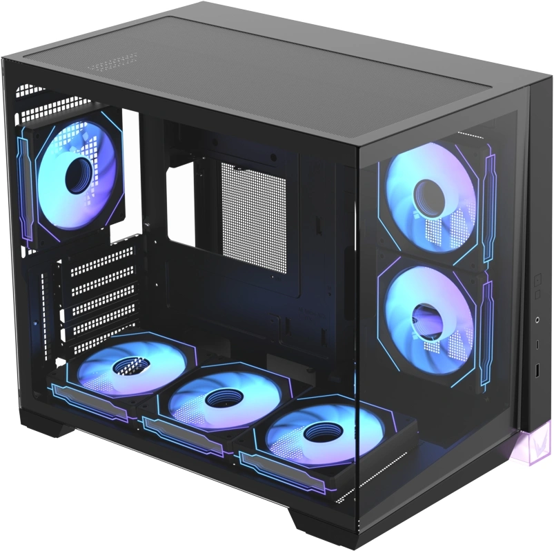 Корпус Formula Crystal Z4M Plus черный без БП mATX 3x120mm 1xUSB3.0 audio bott PSU — миниатюра 2