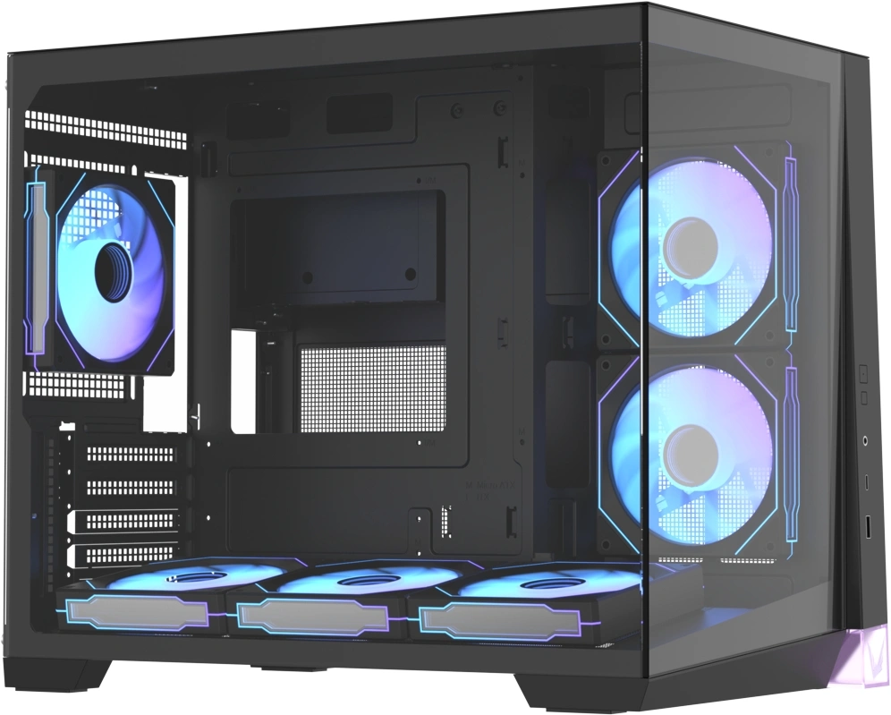 Корпус Formula Crystal Z4M Plus черный без БП mATX 3x120mm 1xUSB3.0 audio bott PSU — миниатюра 4