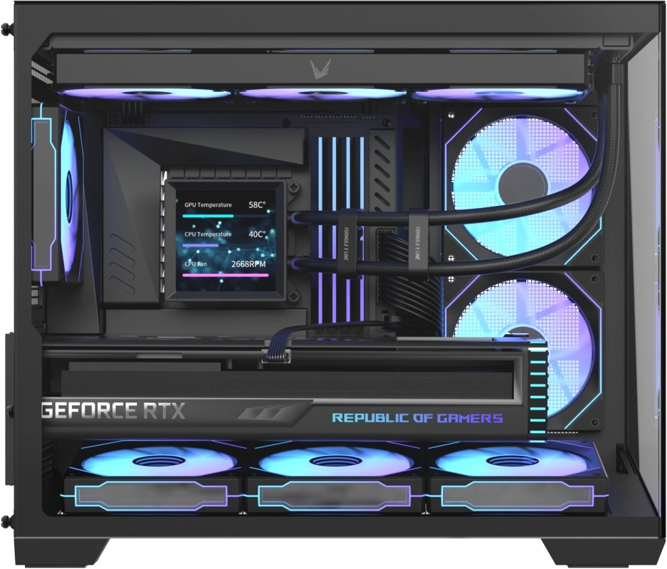 Корпус Formula Crystal Z4M Plus черный без БП mATX 3x120mm 1xUSB3.0 audio bott PSU — миниатюра 12