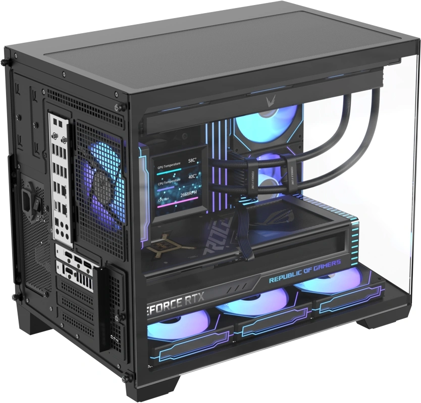 Корпус Formula Crystal Z4M Plus черный без БП mATX 3x120mm 1xUSB3.0 audio bott PSU — миниатюра 13