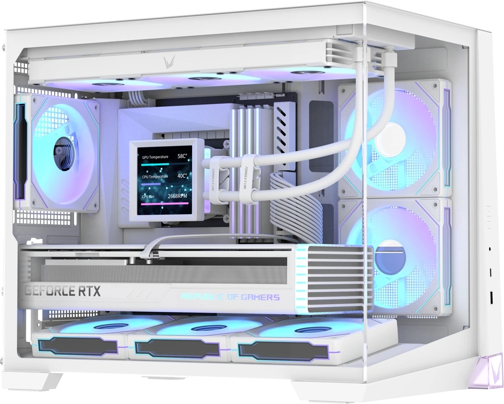 Корпус Formula Crystal Z4M Plus белый без БП mATX 3x120mm 1xUSB3.0 audio bott PSU — фото 1
