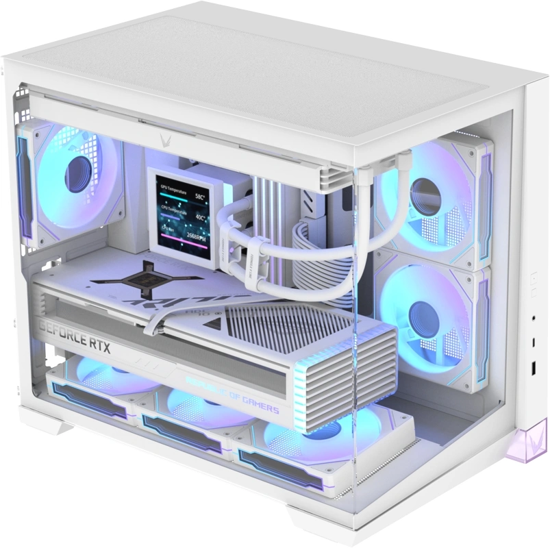 Корпус Formula Crystal Z4M Plus белый без БП mATX 3x120mm 1xUSB3.0 audio bott PSU — миниатюра 2