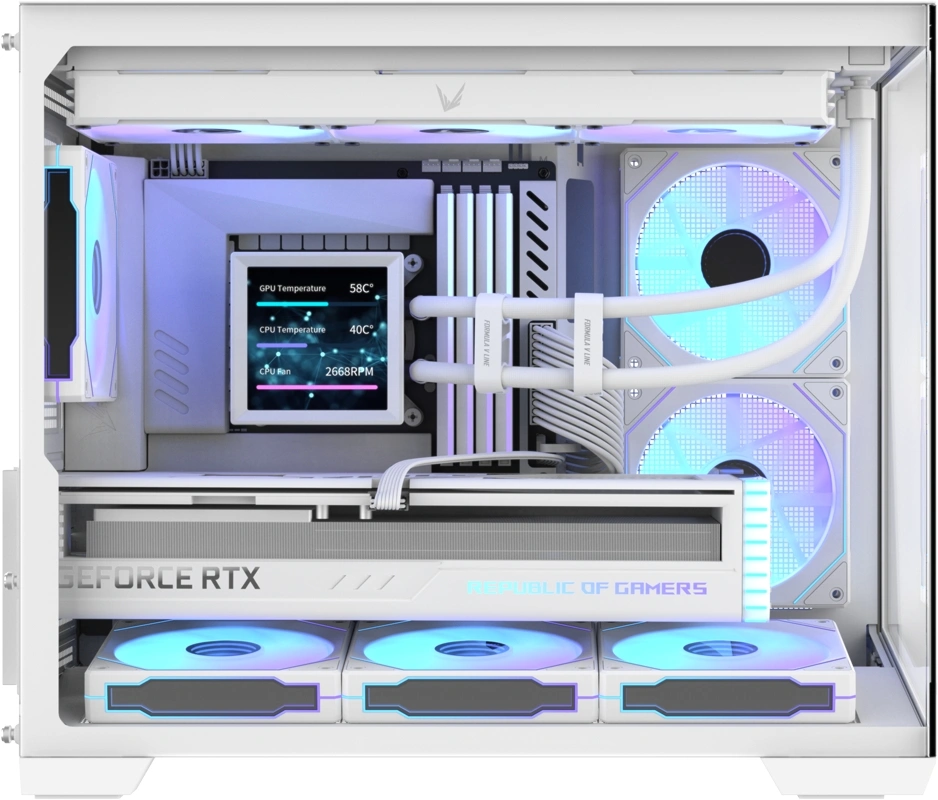 Корпус Formula Crystal Z4M Plus белый без БП mATX 3x120mm 1xUSB3.0 audio bott PSU — миниатюра 3
