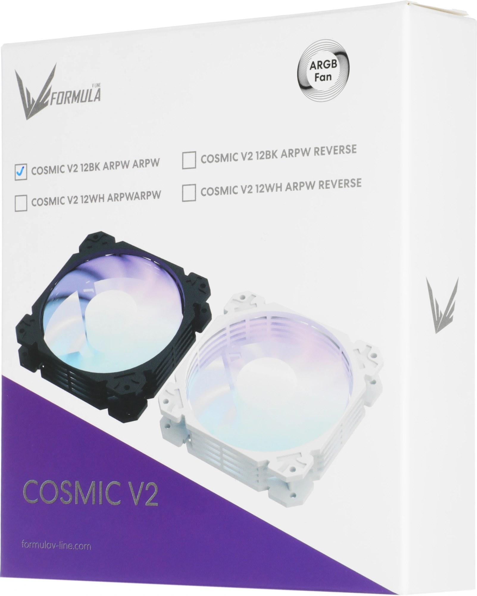Вентилятор для корпуса Formula Cosmic V2 12BK ARGB 120х120x25 черный 4-pin 25.5дБ (COSMIC V2 12BK ARPW) Ret — миниатюра 3