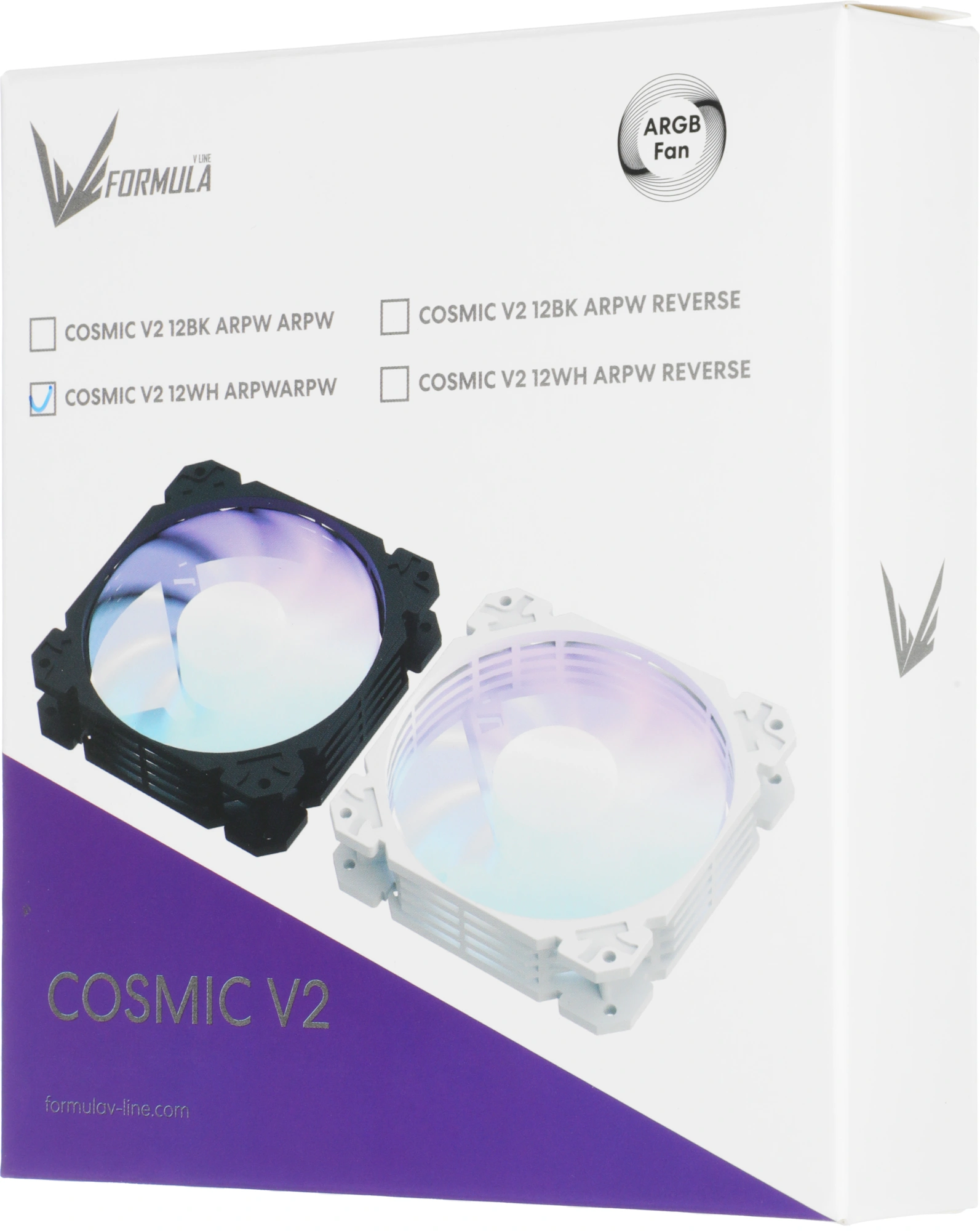 Вентилятор для корпуса Formula Cosmic V2 12WH ARGB 120х120x25 белый 4-pin 25.5дБ (COSMIC V2 12WH ARPW) Ret — миниатюра 3