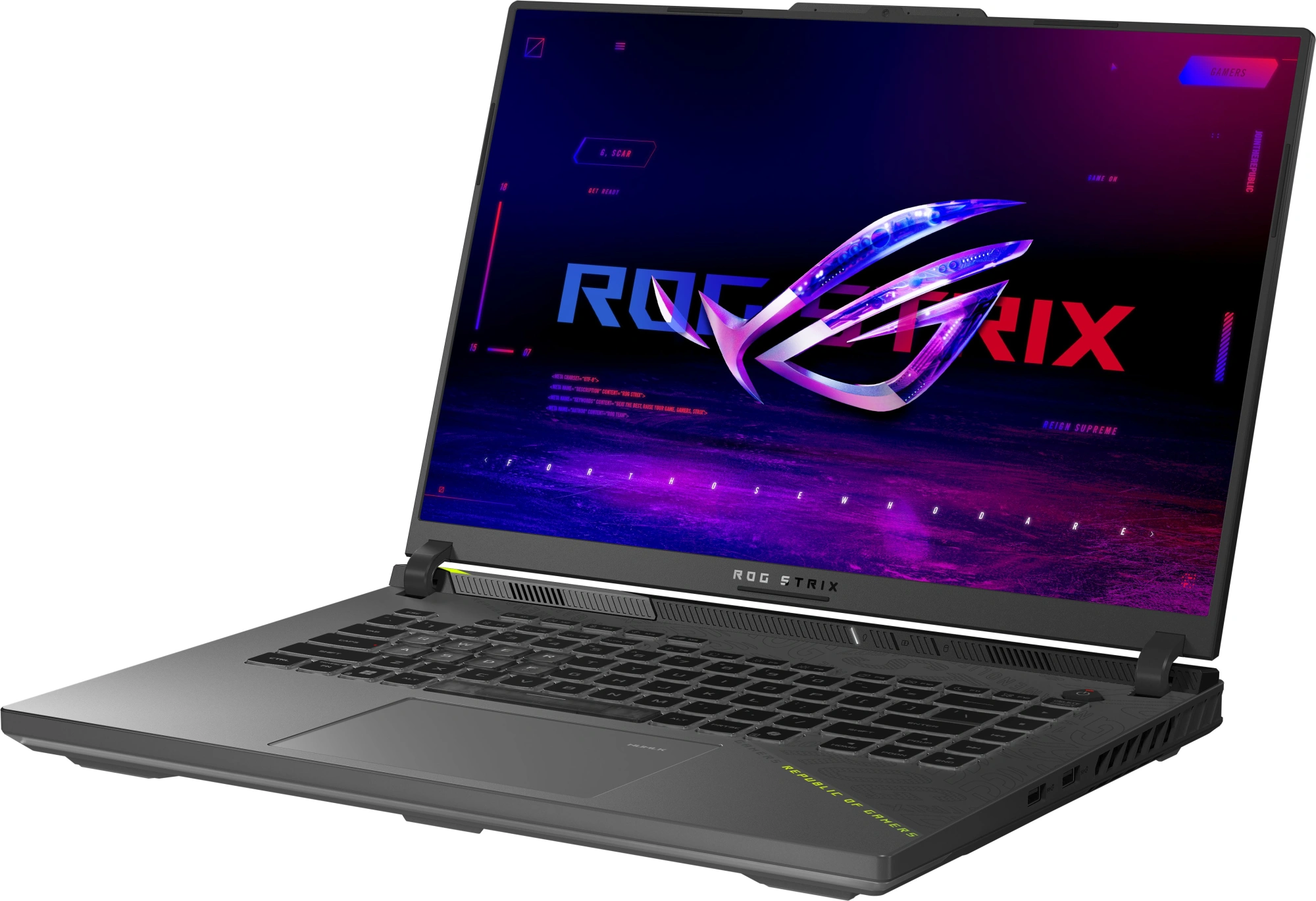 Ноутбук Asus ROG Strix G16 G614PP-TS206 Ryzen 9 8940HX 32Gb SSD512Gb NVIDIA GeForce RTX 5070 8Gb 16" IPS WQXGA (2560x1600) без ОС grey WiFi BT Cam (90NR0L68-M009F0) — миниатюра 3