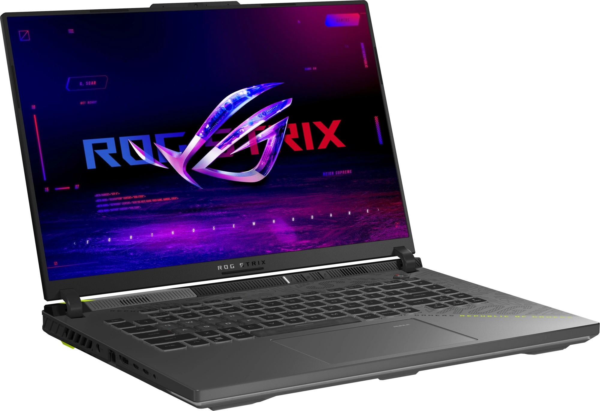 Ноутбук Asus ROG Strix G16 G614PP-TS206 Ryzen 9 8940HX 32Gb SSD512Gb NVIDIA GeForce RTX 5070 8Gb 16" IPS WQXGA (2560x1600) без ОС grey WiFi BT Cam (90NR0L68-M009F0) — миниатюра 4