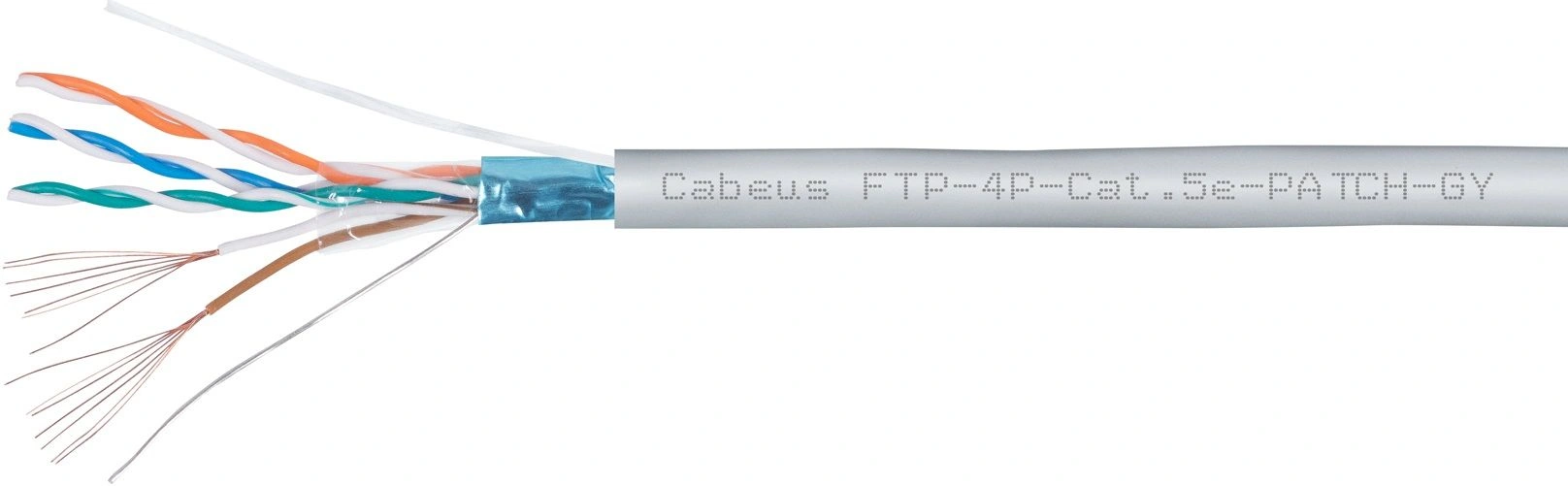 Кабель информационный Cabeus FTP-4P-CAT.5E-PATCH-GY кат.5E F/UTP 4 пары PVC внутренний 305м серый — фото 1