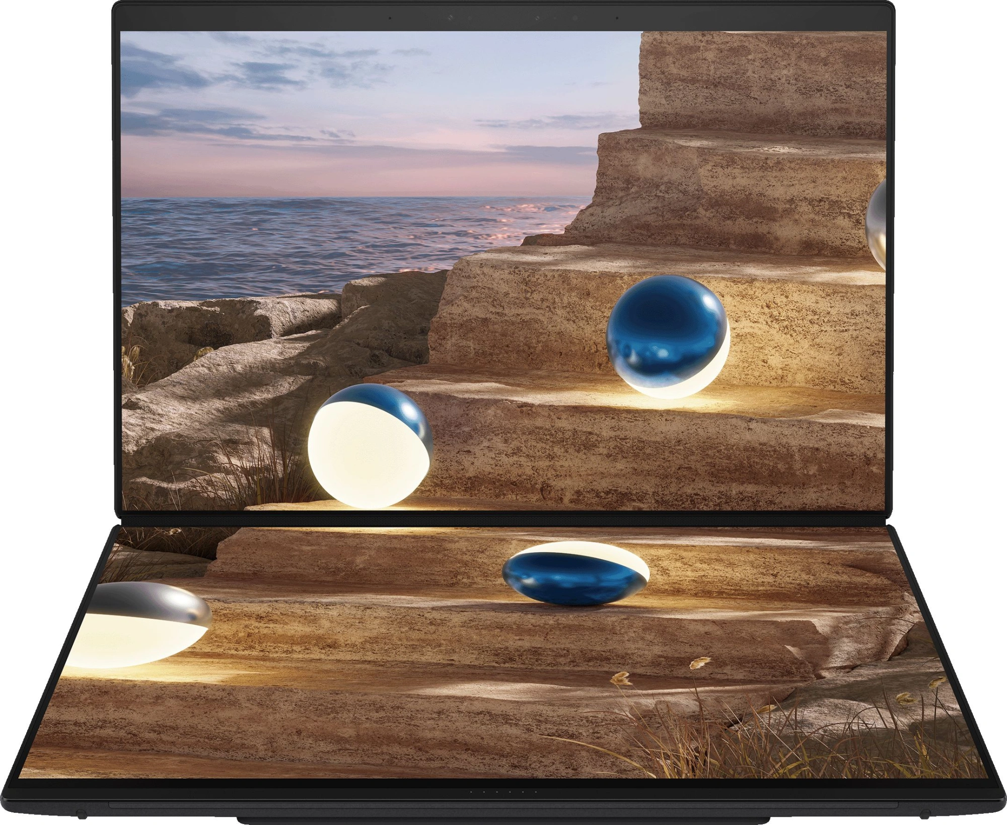 Ноутбук Asus ZenBook Duo UX8407AA-SN426X Core Ultra X7 358H 32Gb SSD1Tb Intel Arc B390 14" OLED Touch 3K (2880x1800) Windows 11 Pro grey WiFi BT Cam (90NB16V1-M00P90) — миниатюра 3