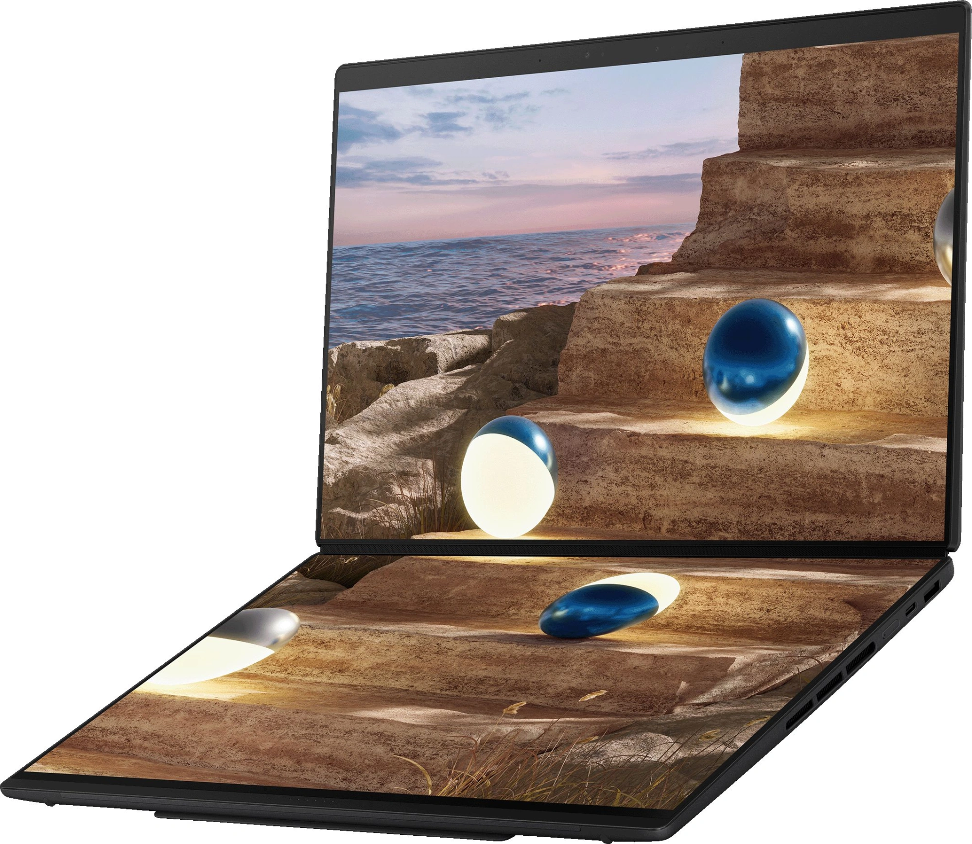 Ноутбук Asus ZenBook Duo UX8407AA-SN426X Core Ultra X7 358H 32Gb SSD1Tb Intel Arc B390 14" OLED Touch 3K (2880x1800) Windows 11 Pro grey WiFi BT Cam (90NB16V1-M00P90) — миниатюра 6
