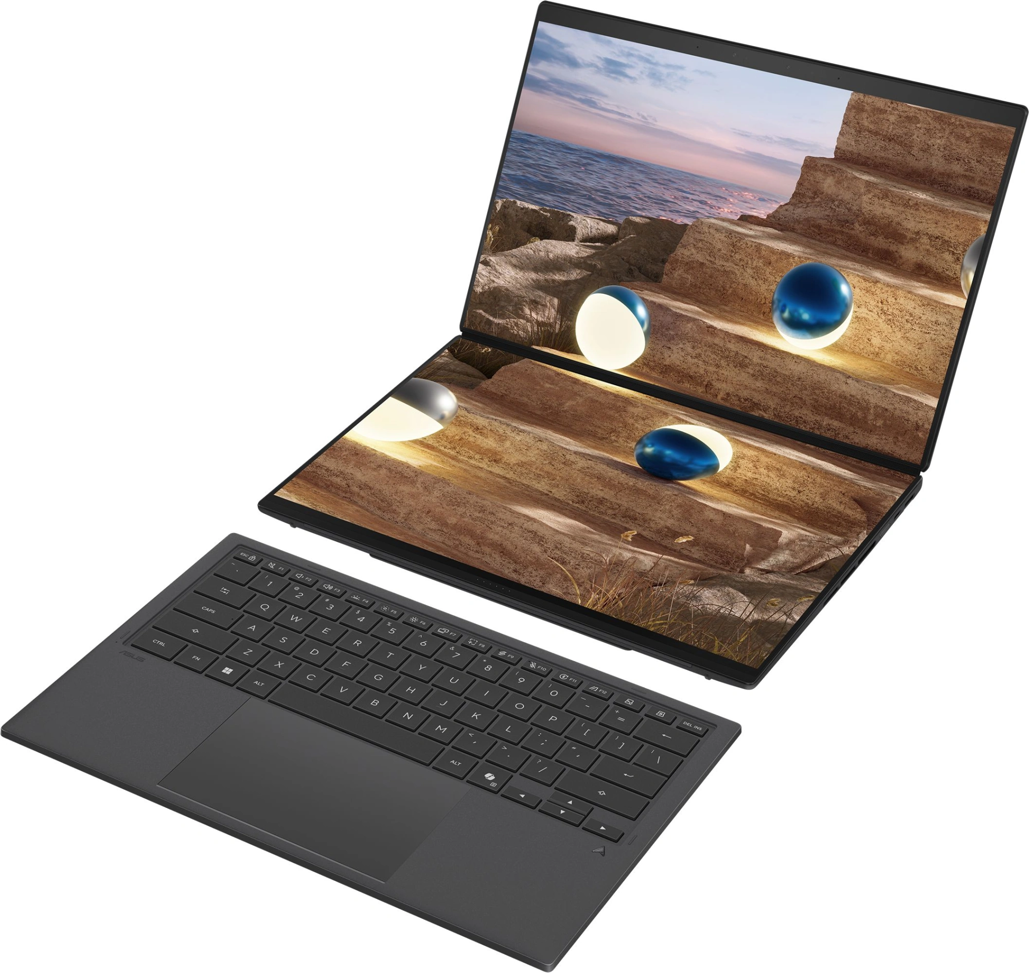 Ноутбук Asus ZenBook Duo UX8407AA-SN426X Core Ultra X7 358H 32Gb SSD1Tb Intel Arc B390 14" OLED Touch 3K (2880x1800) Windows 11 Pro grey WiFi BT Cam (90NB16V1-M00P90) — миниатюра 7