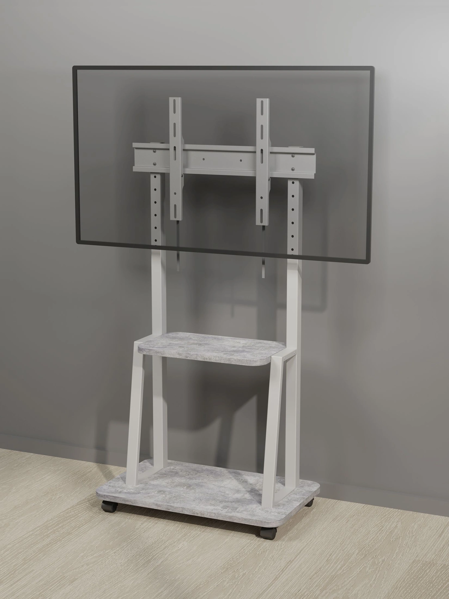 Стойка для телевизора Holder PR-108 серый/сланец 32"-65" макс.40кг напольный мобильный — миниатюра 4
