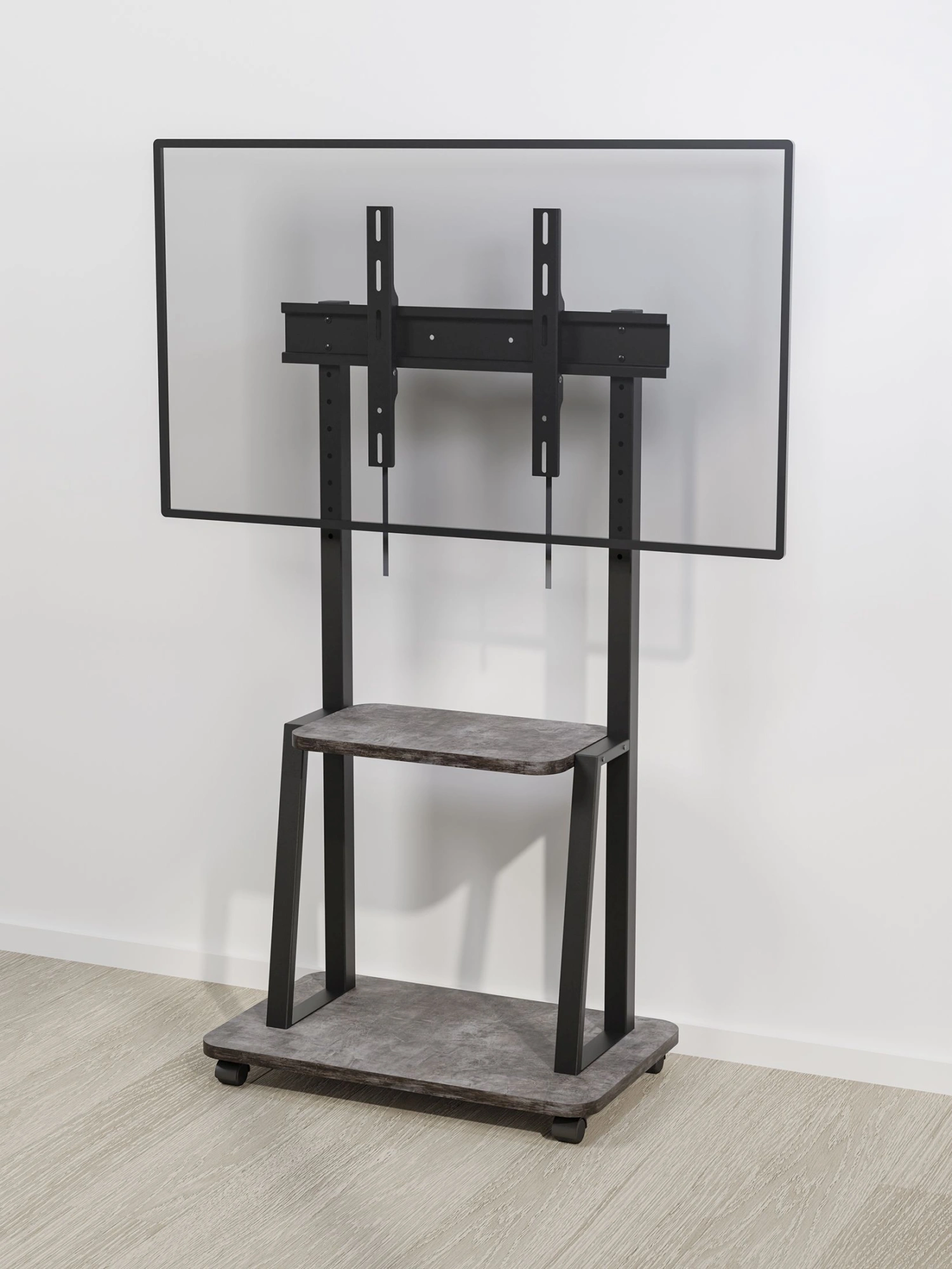 Стойка для телевизора Holder PR-108 черный/керамика 32"-65" макс.40кг напольный мобильный — миниатюра 4