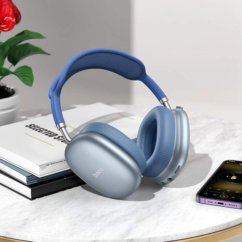Гарнитура мониторные Hoco W55 1.2м синий беспроводные bluetooth оголовье (32690) — миниатюра 2
