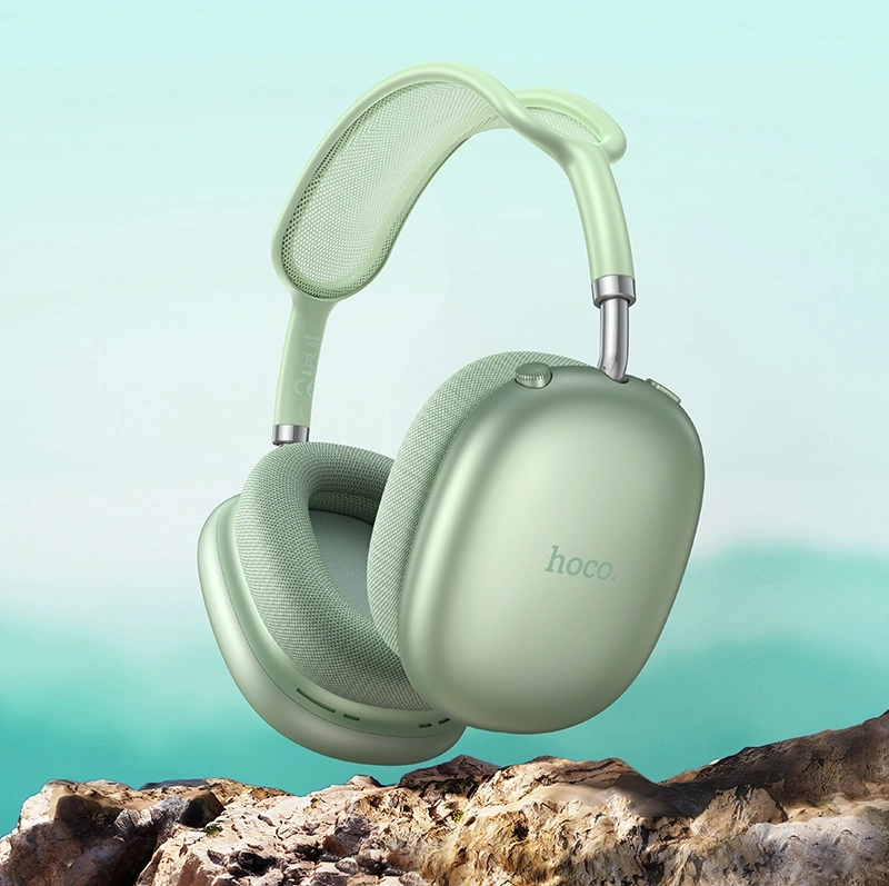 Гарнитура мониторные Hoco W55 1.2м зеленый беспроводные bluetooth оголовье (32706) — миниатюра 3