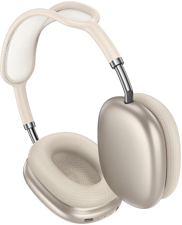 Гарнитура мониторные Hoco W65 1.2м бежевый беспроводные bluetooth оголовье (50410) — миниатюра 2