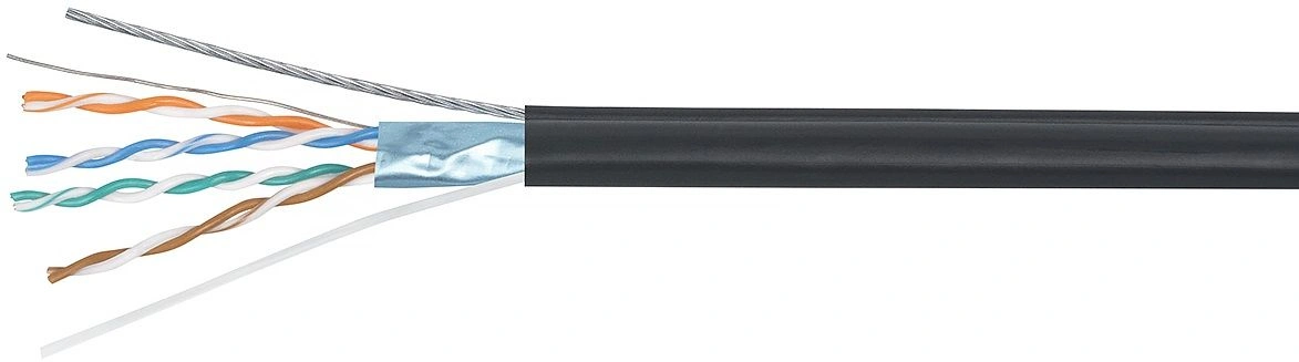 Кабель информационный Cabeus FTP-4P-CAT.5E-SOLID-ST-OUT кат.5E F/UTP 4 пары PE внешний 305м черный — фото 1