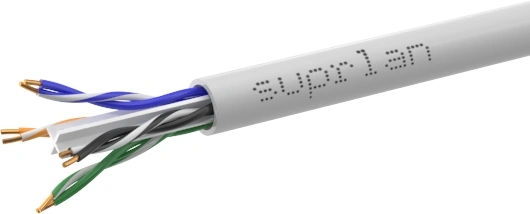 Кабель сетевой информационный Suprlan Six 01-0316-1 кат.6 U/UTP 4 пары 23AWG PVC внутренний 305м серый — фото 1