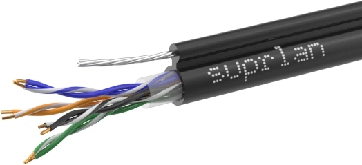 Кабель информационный Suprlan Premium 01-0308-1 кат.5E U/UTP 4 пары 23AWG PE внешний 305м черный — фото 1