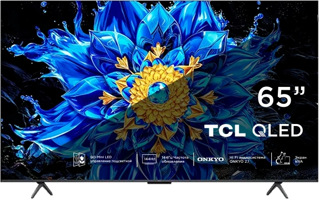 Телевизор QLED TCL 65" 65P8L Premium черный 4K Ultra HD 144Hz MEMC DVB-T DVB-T2 DVB-C DVB-S DVB-S2 USB WiFi Smart TV — миниатюра 2