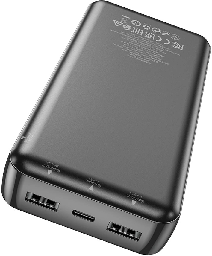 Мобильный аккумулятор Hoco J100A 20000mAh 2.1A 2xUSB-A черный — миниатюра 4