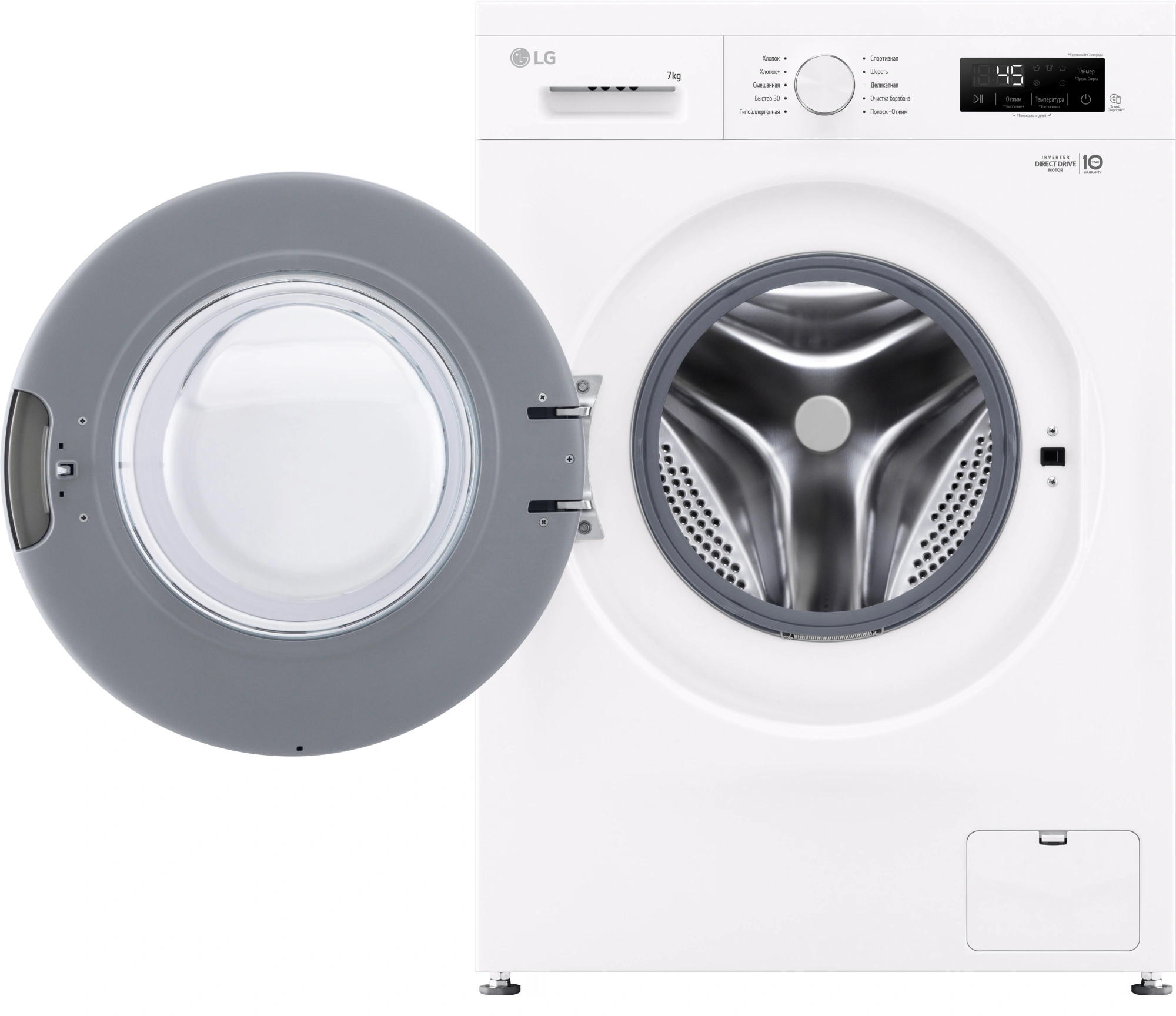 Стиральная машина LG F2Y1HS3W.ABWPCOM класс: A загр.фронтальная макс.:7кг белый инвертор — миниатюра 9