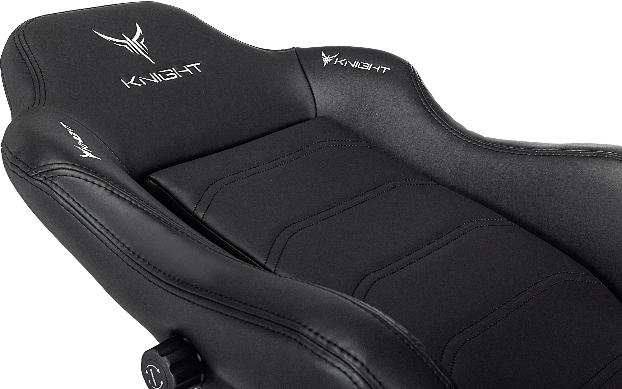 Кресло игровое Knight Master черный экокожа с подголов. крестов. металл — миниатюра 8