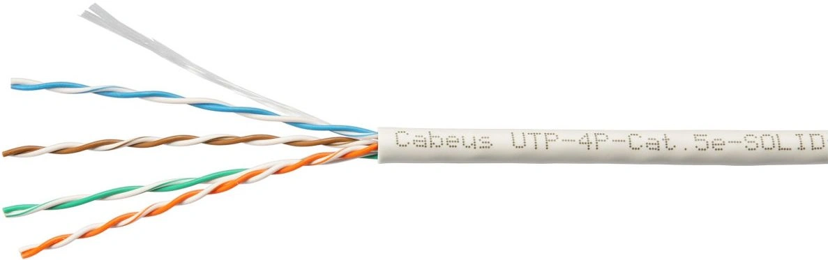 Кабель информационный Cabeus UTP-4P-CAT.5E-SOLID-LSLTX-GY кат.5E U/UTP 4 пары PVC внутренний 305м серый — фото 1