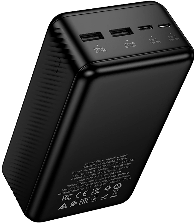 Мобильный аккумулятор Hoco J165B Honey 30000mAh 3A черный (66336) — миниатюра 5