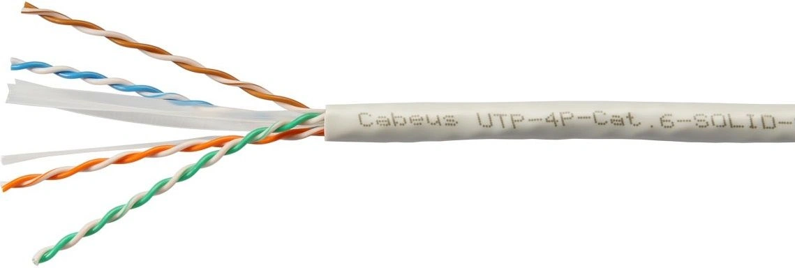 Кабель информационный Cabeus UTP-4P-CAT.6-SOLID-LSLTX-GY кат.6 U/UTP 4 пары PVC внутренний 305м серый — фото 1