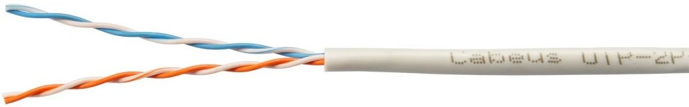Кабель информационный Cabeus UTP-2P-CAT.5E-SOLID-GY кат.5E U/UTP 2 пары PVC внутренний 305м серый — фото 1
