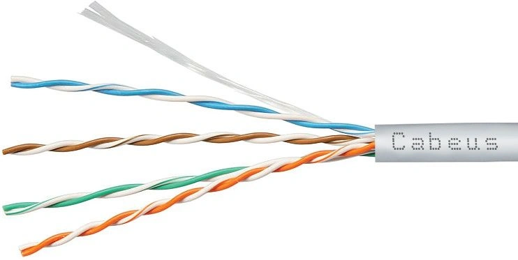 Кабель информационный Cabeus UTP-4P-Cat.5e-SOLID-LSZH-WH-100 кат.5E U/UTP 4 пары LSZH внутренний 100м белый — фото 1