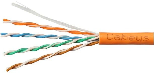 Кабель информационный Cabeus UTP-4P-CAT.5E-SOLID-LSZH-100 кат.5E U/UTP 4 пары LSZH внутренний 100м оранжевый — фото 1