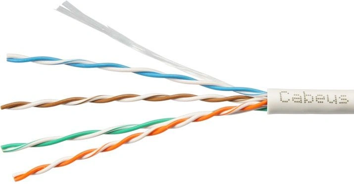 Кабель информационный Cabeus UTP-4P-CAT.5E-SOLID-GY-100 кат.5E U/UTP 4 пары PVC внутренний 100м серый — фото 1
