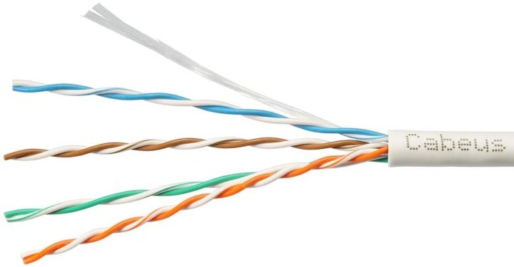 Кабель информационный Cabeus UTP-4P-CAT.5E-SOLID-WH-100 кат.5E U/UTP 4 пары PVC внутренний 100м белый — фото 1