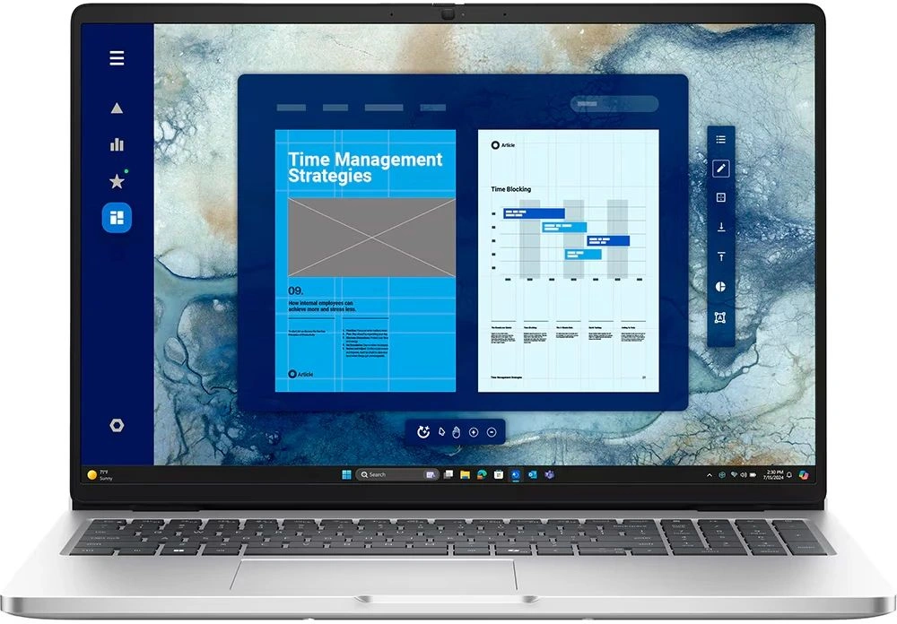 Ноутбук Dell Pro 16 PC16250 Core Ultra 7 255U 16Gb SSD512Gb Intel Graphics 16" IPS FHD+ (1920x1200) Linux silver WiFi BT Cam (PRO16-7655)