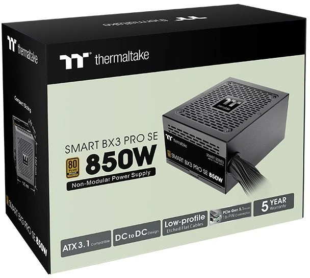 Блок питания Thermaltake ATX 850W Smart BX3 Pro SE Gen.5 80+ bronze (20+4pin) APFC 120mm fan 4xSATA RTL — миниатюра 6