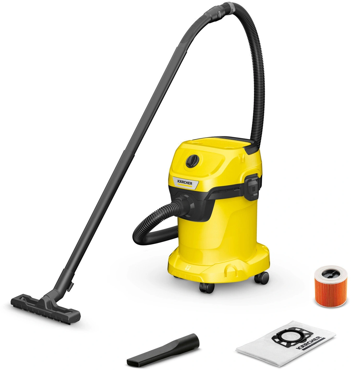 Строительный пылесос Karcher WD 3 V-17/4/20 1000Вт (уборка: сухая/влажная) желтый — фото 1