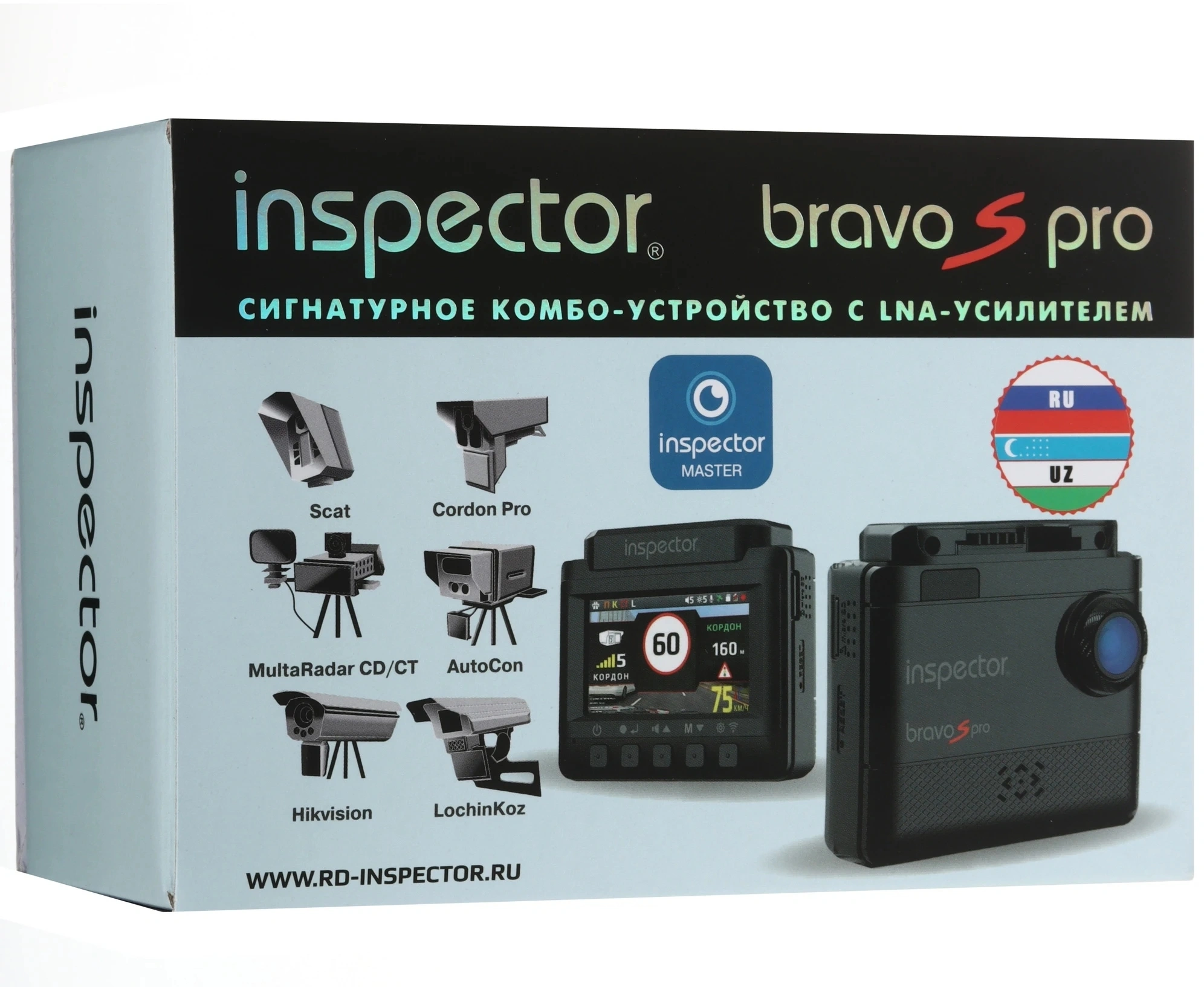 Видеорегистратор с радар-детектором Inspector BRAVO S PRO черный 2Mpix 1080x1920 1080p 140гр. GPS iCatch SPCA6350M — миниатюра 5