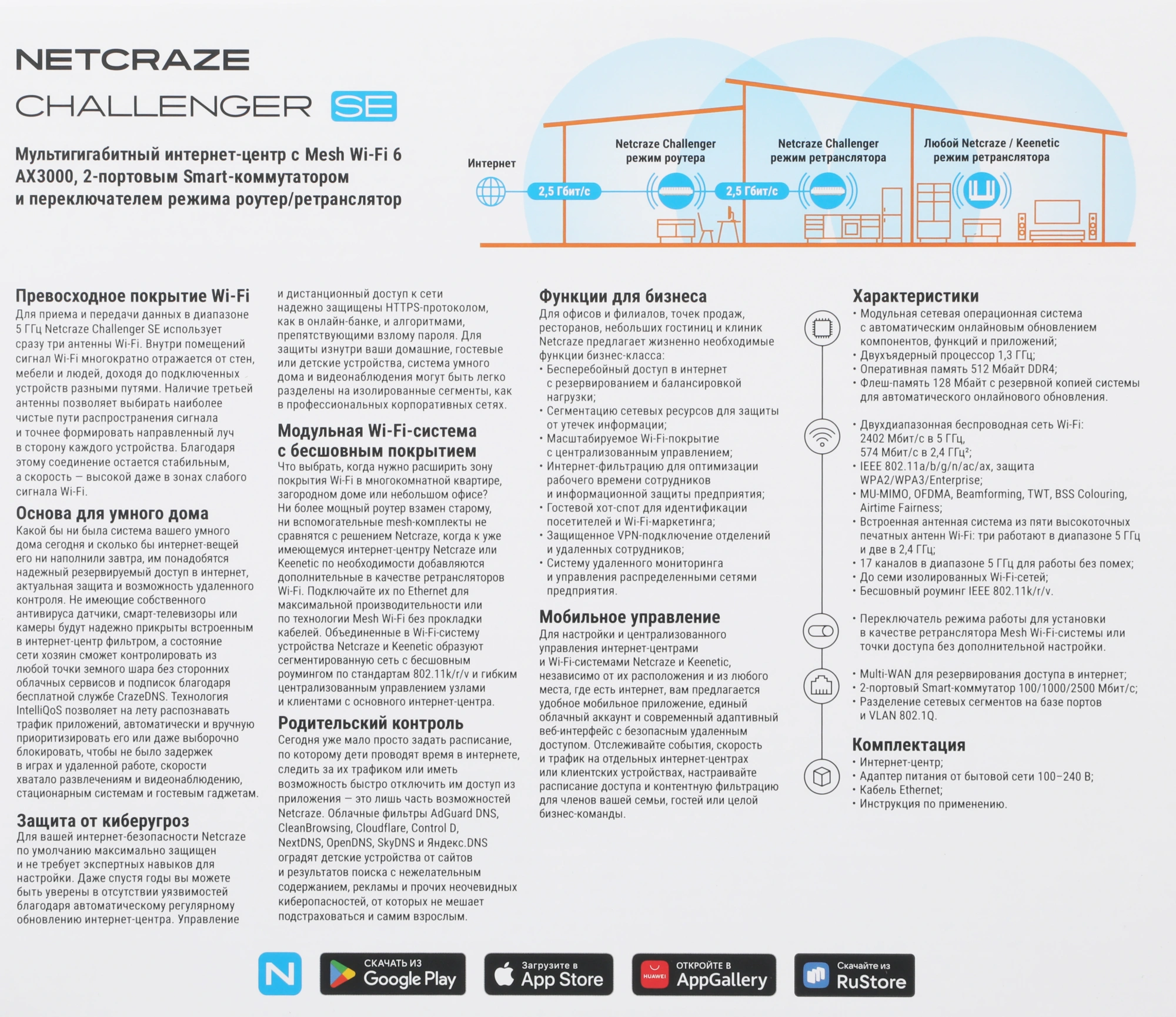Роутер беспроводной Keenetic Netcraze Challenger SE (NC-3911) AX3000 100/1000/2500BASE-T белый — миниатюра 9